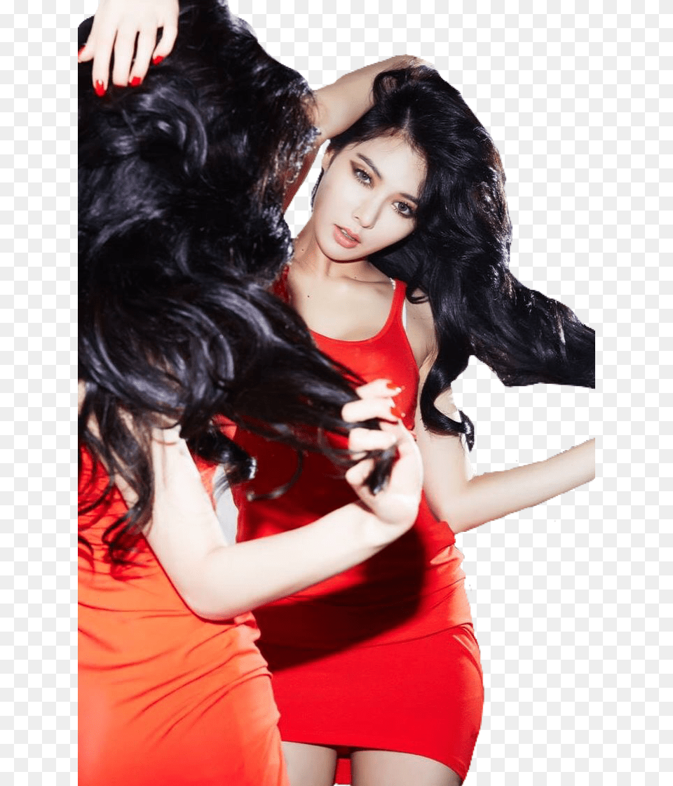 Hyuna A Talk Hyuna In Red, Adult, Person, Hair, Female Free Png