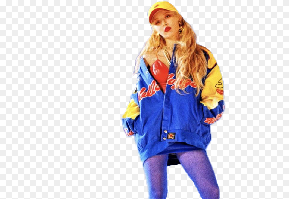 Hyuna Lipandhip Freetoedit Hyuna Blue Aesthetic, Clothing, Coat, Jacket, Adult Free Png