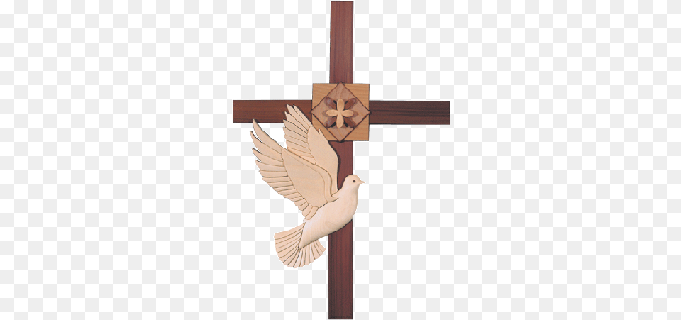 I 101 Cross With Dove Wood Cross With Dove, Symbol, Animal, Bird, Pigeon Free Transparent Png