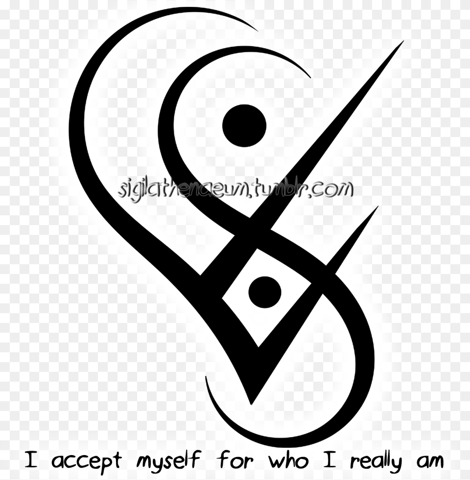 I Accept Myself For Who I Really Am Sigil Gainer500plus Line Art, Stencil, Alphabet, Ampersand, Text Free Png