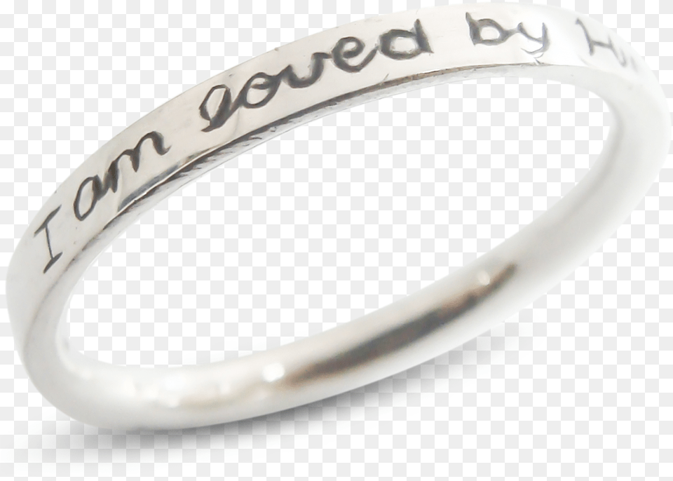 I Am Loved By Him Who Died For Me Bangle, Accessories, Jewelry, Ring, Platinum Free Transparent Png