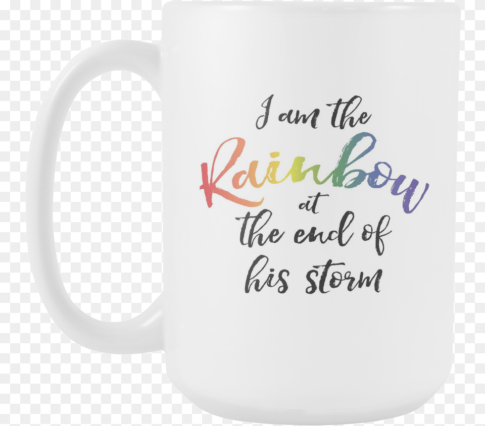 I Am The Rainbow At The End Of His Storm 15oz Lgbtq Stylish Script Quotmaid Of Honourquot Personalised Tote Bag, Cup, Beverage, Coffee, Coffee Cup Free Png