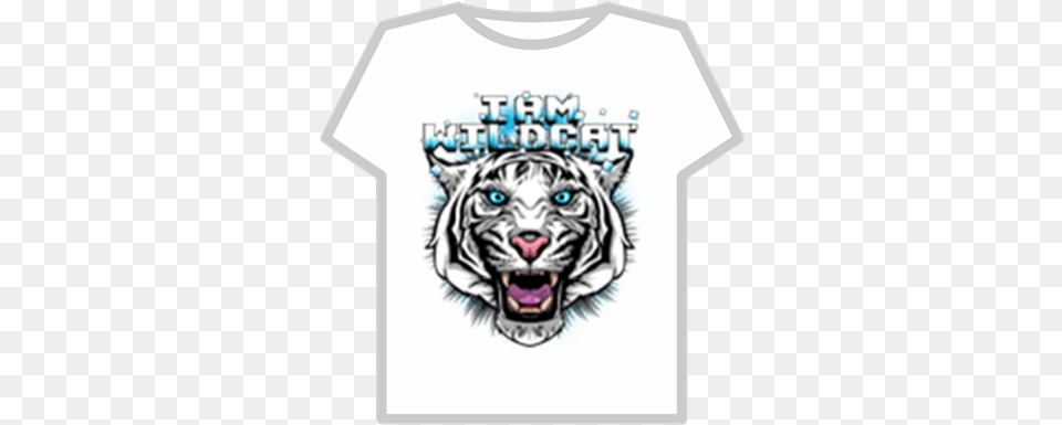 I Am Wild Cat Logo Roblox Am Wildcat Logo, Clothing, T-shirt, Animal, Mammal Png Image