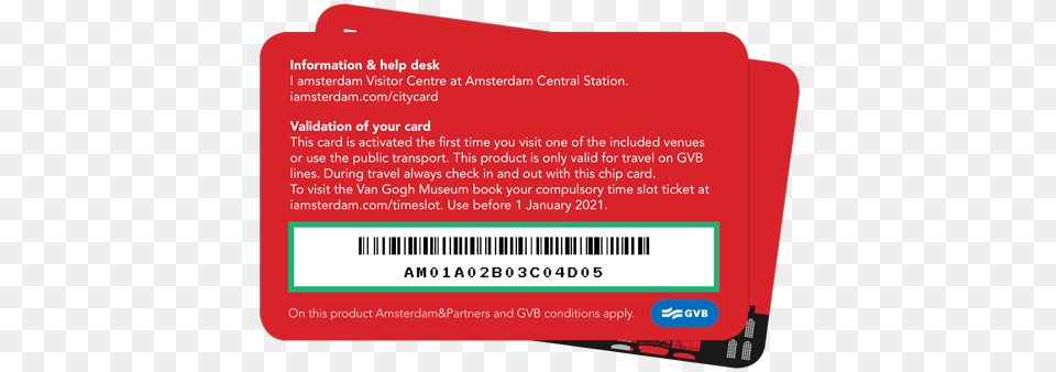 I Amsterdam City Card Barcode Coquelicot, Text, Paper Free Png Download