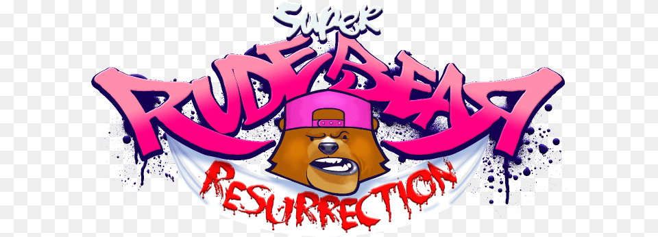 I Barely Played Super Meat Boy When It Was Offered Super Rude Bear Resurrection Logo, Purple, Art, Sticker Png