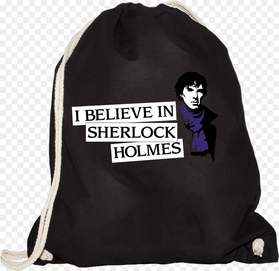 I Believe In Sherlock Holmes Sonstiges Gymsac Schwarz Patrick Mayer, Bag, Adult, Person, Man Png Image