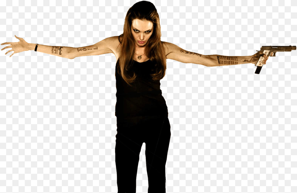 I Created A Render Of Angelina Jolie For A Wanted Sig Wanted 2008, Weapon, Firearm, Gun, Handgun Free Png Download
