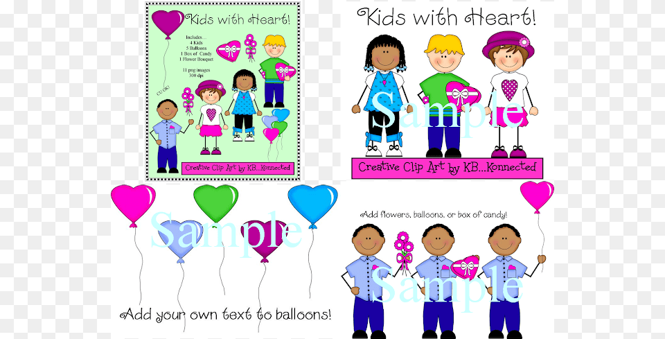 I Designed Kids With Heart Clip Art Collection For, Purple, Publication, Book, Comics Free Png