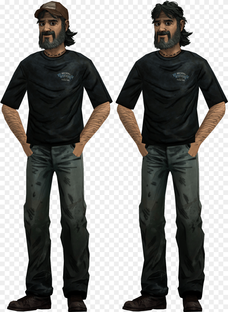 I Did A Custom Edit Of Twd2 Kenny Where He Wears Luke Leon S Kennedy Art, Clothing, T-shirt, Sleeve, Long Sleeve Png Image