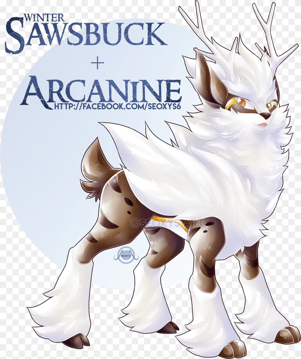 I Draw Pokmon Fusions Hereu0027s Sawsbuck Arcanine Pokemon Winter Sawsbuck Arcanine, Book, Publication, Comics, Adult Free Png