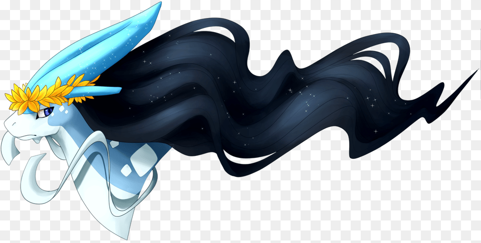 I Drew A Shiny Colosseum Suicune With The Hgss Leaf Illustration, Art, Graphics, Adult, Female Free Transparent Png