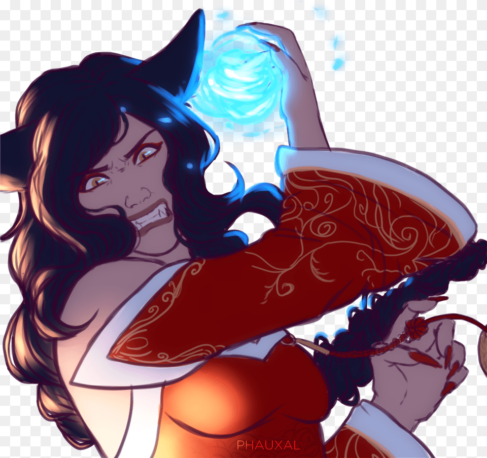 I Drew Ahri Being A Bit Angry For Some Expression Practice Supernatural Creature, Gray Free Png