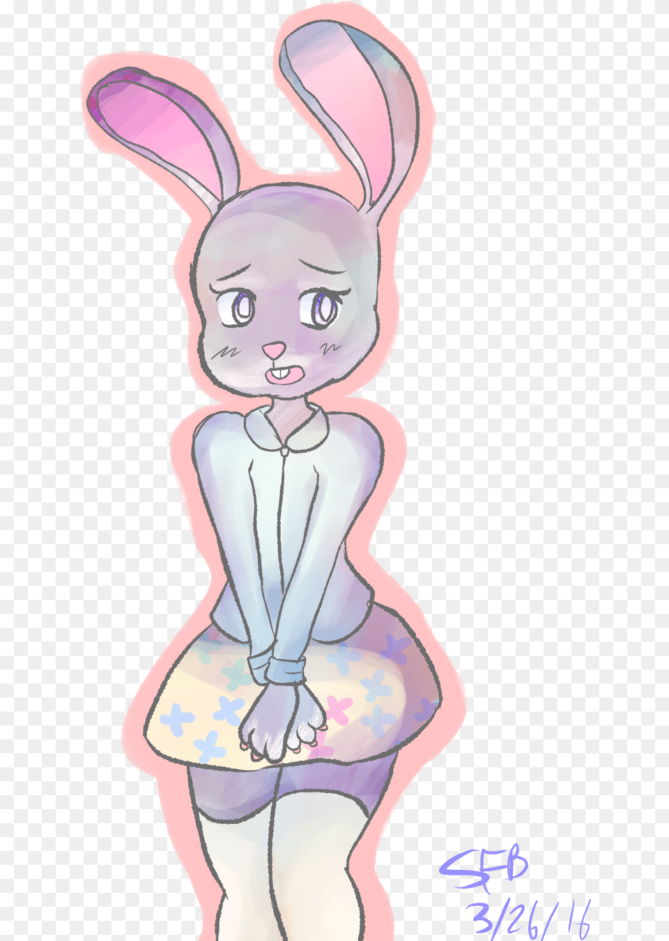 I Drew The Bunny Waifuspeedpaint Cartoon, Book, Comics, Publication, Baby Png