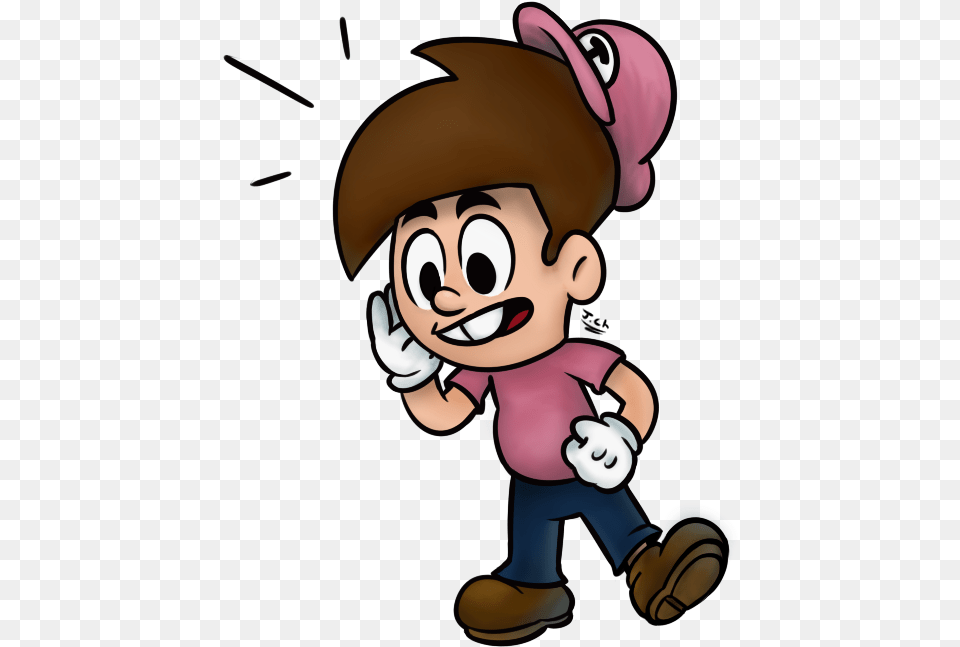 I Drew Timmy Turner In The Artstyle Of The Mario Amp Cartoon, Baby, Person, Face, Head Png Image