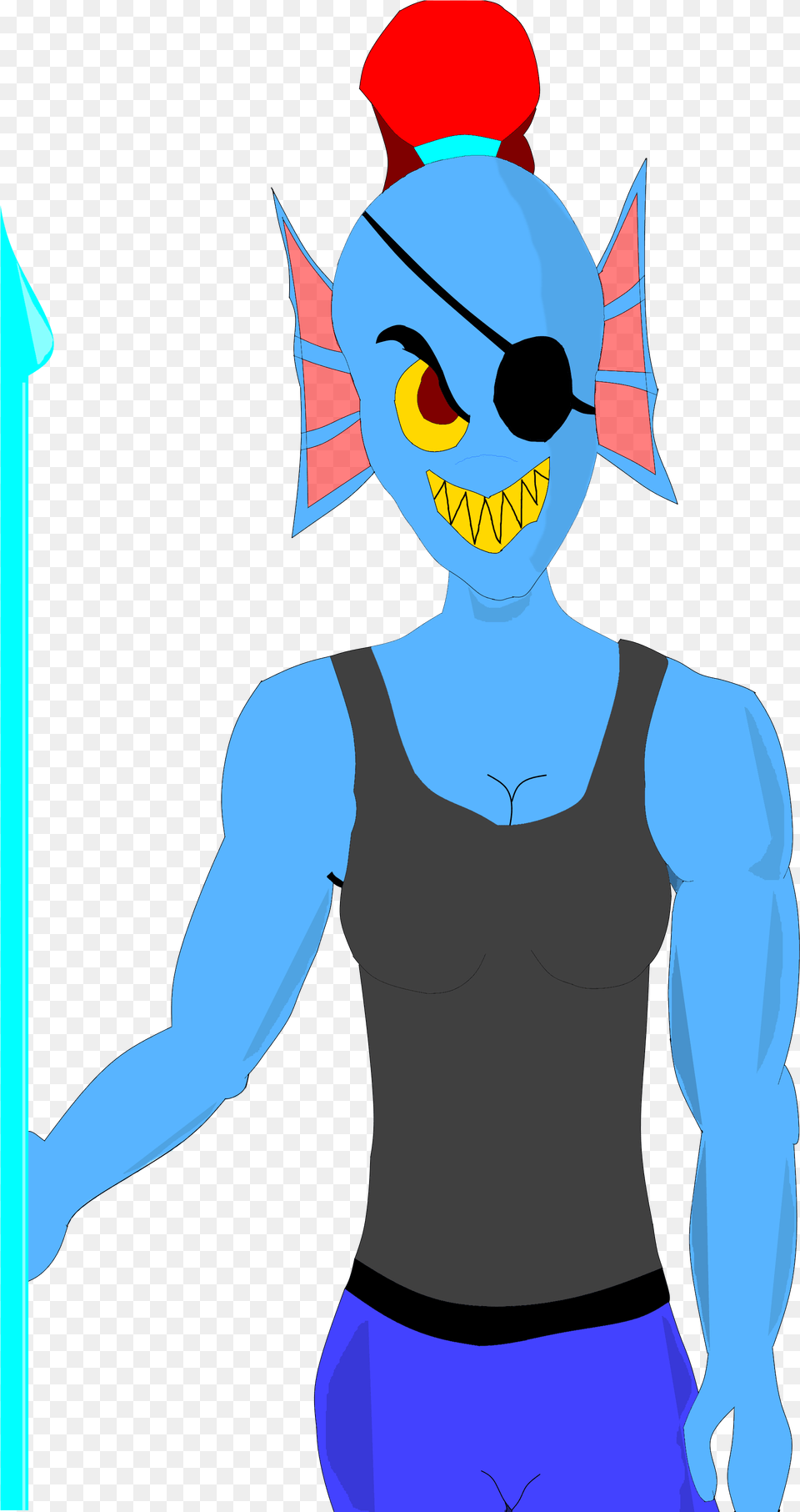 I Drew Undyne Cartoon, Person, Face, Head Free Png Download