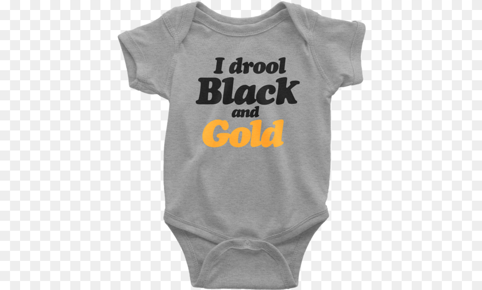 I Drool Black And Gold Onesie Solid, Clothing, T-shirt, Knitwear, Sweater Png Image