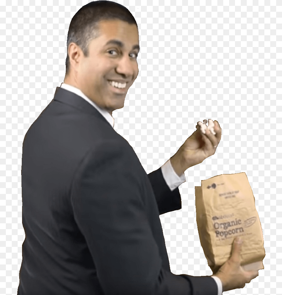 I Found The Template On A Discord Server Credit Goes Ajit Pai Popcorn Gif, Box, Adult, Man, Male Free Transparent Png