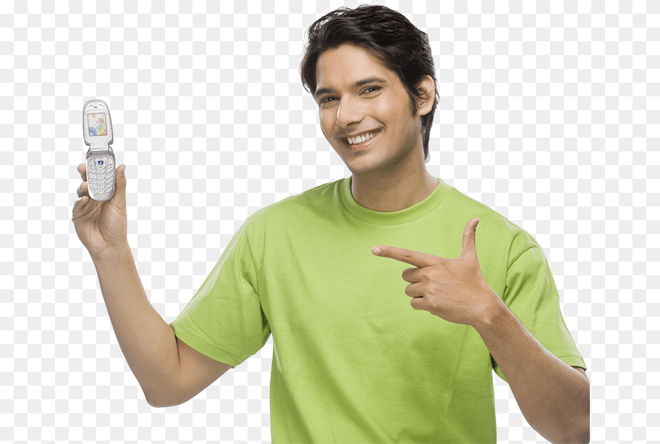 I Get My Emails Through Basic Cell Phone Man With Cell Man On Phone Transparent, Adult, T-shirt, Person, Woman Free Png