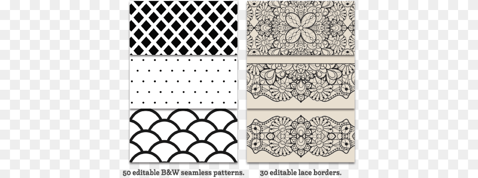 I Got Myself A Collection Of 50 Black Amp White Editable Design, Pattern, Lace Free Transparent Png