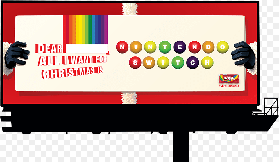 I Got You Skittles Skittles Christmas Campaign Aus On Skittle Ads On Billboard, Clothing, Glove, Furniture, Table Png Image