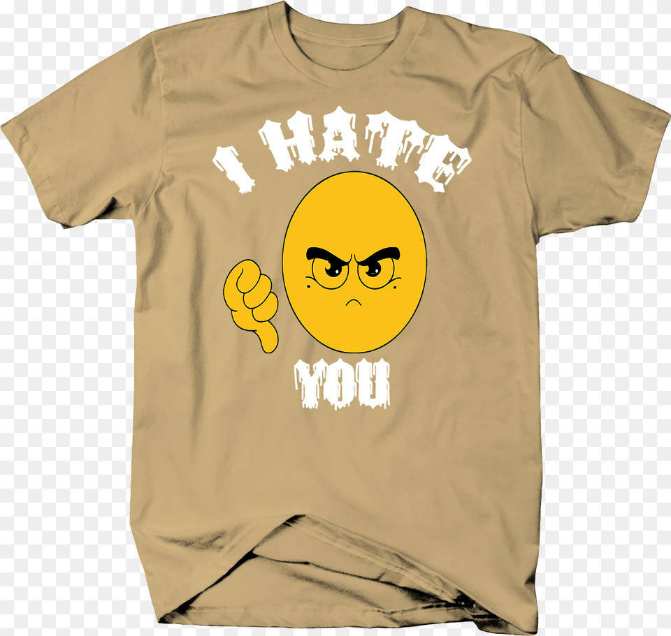 I Hate You Funny Emoji T Shirt T Shirt, Clothing, T-shirt, Face, Head Free Transparent Png