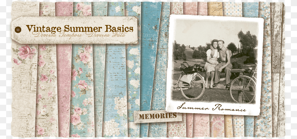 I Have Used Some Lovely Papers From The Vintage Summer Road Bicycle, Person, Transportation, Vehicle Free Png