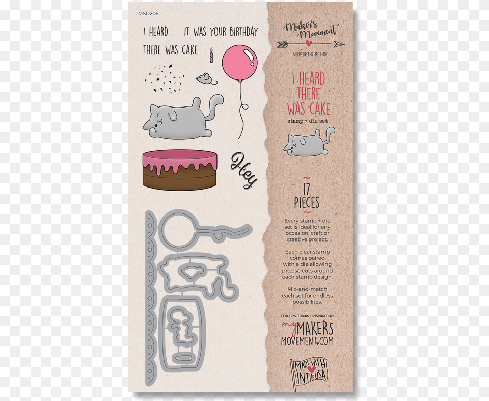 I Heard There Was Cake Stamp Amp Die Set Packaging Illustration, Advertisement, Poster, Text, Animal Free Transparent Png