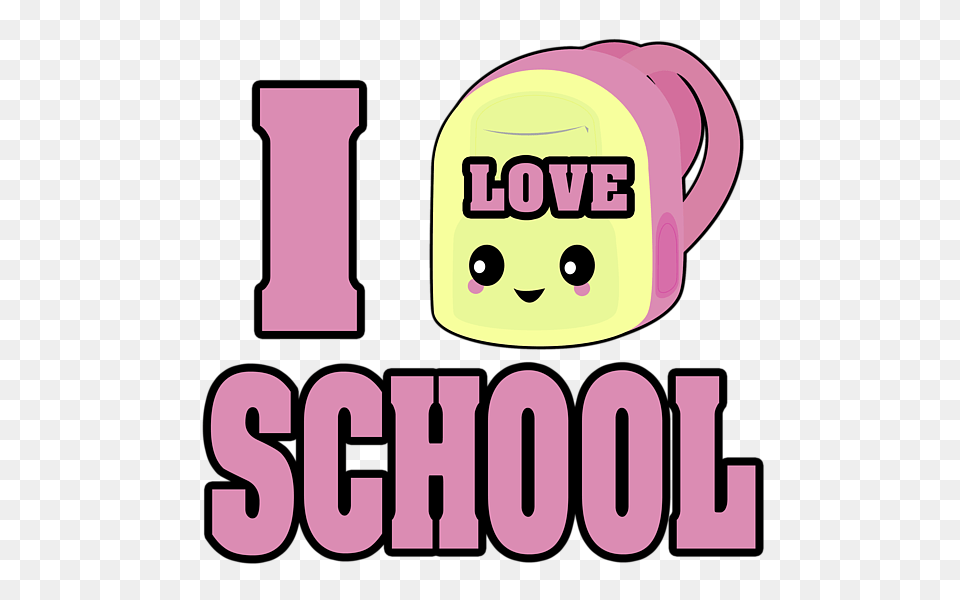 I Heart Love School Cute Kawaii Backpack Shower Curtain For Sale Png