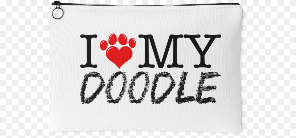 I Heart My Doodle Small Accessory Pouch Love, White Board, Text Free Transparent Png