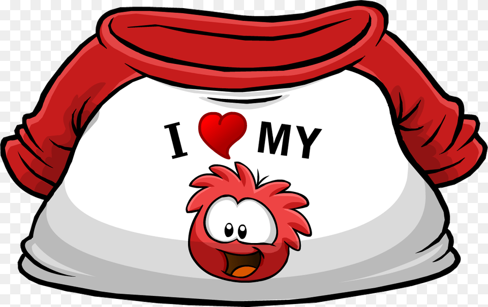 I Heart My Red Puffle T Shirt Club Penguin Shirt, Clothing, T-shirt, Bag, Long Sleeve Png Image