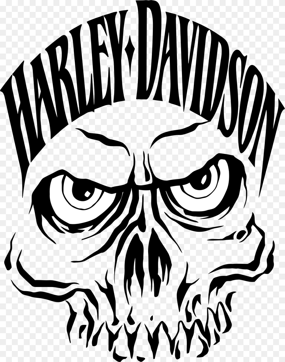I Just Like The Simple Skull Face Simple Harley Davidson Logo, Stencil, Baby, Person, Head Free Transparent Png