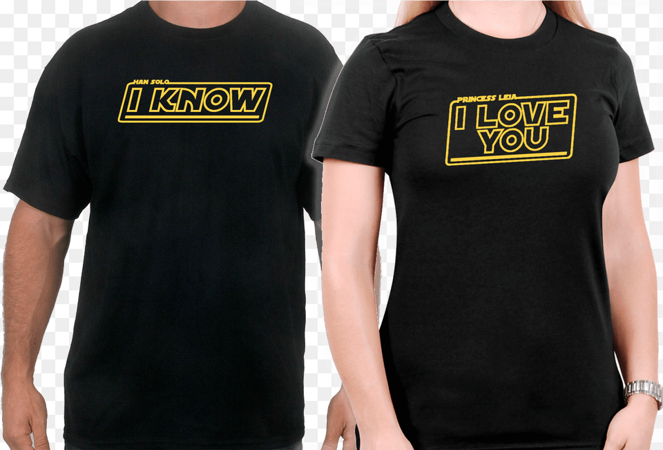 I Know Couples T Shirt Set Love I Know Tshirt, Clothing, T-shirt, Person Png