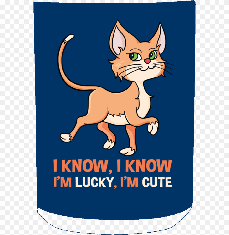 I Know I M Lucky I M Cute Cat Mugs Cat Yawns, Advertisement, Poster, Animal, Mammal Free Png Download