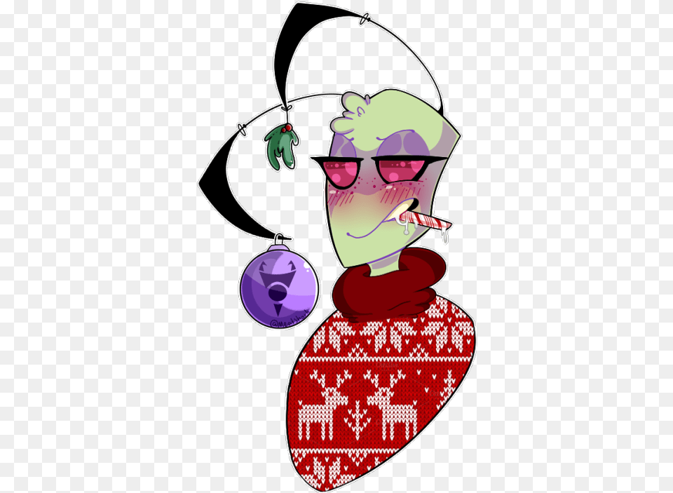 I Know I39m Early But I Could Not Wait To Draw A Fucking Invader Zim Gir Christmas, Accessories, Earring, Jewelry, Baby Png