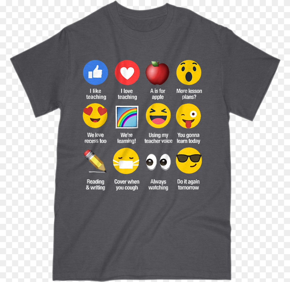 I Like Love Teaching Emoji Smiley, Clothing, T-shirt, Shirt Free Transparent Png