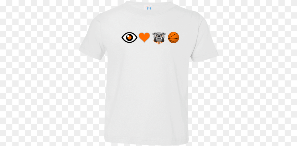I Love Bulldog Basketball Emoji Rabbit Short Sleeve, Clothing, Shirt, T-shirt, Ball Png Image