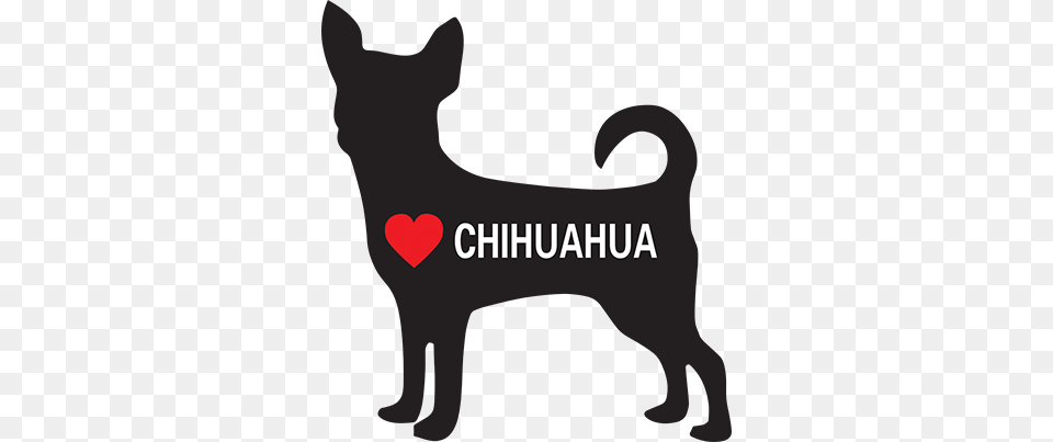 I Love Chihuahua Decal Chihuahua Silhouette Transparent, Logo, Heart Png Image
