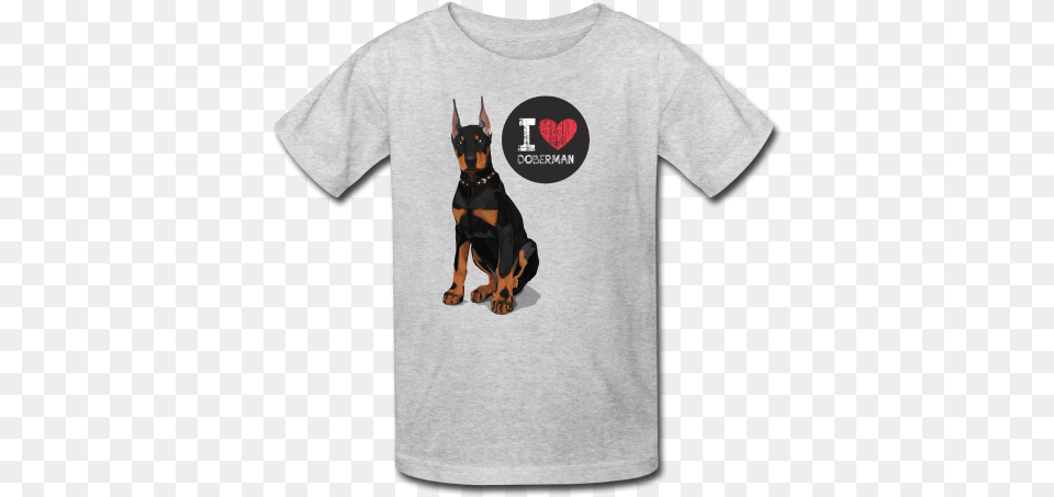 I Love Doberman Dog Breeds T Shirt Defend Animals Tshirt Go Green, Clothing, T-shirt, Animal, Canine Free Png Download