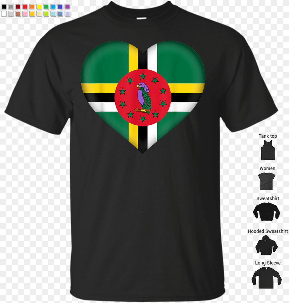 I Love Dominica T Shirt Dominican Flag Heart Outfit Bumie, Clothing, T-shirt Free Transparent Png