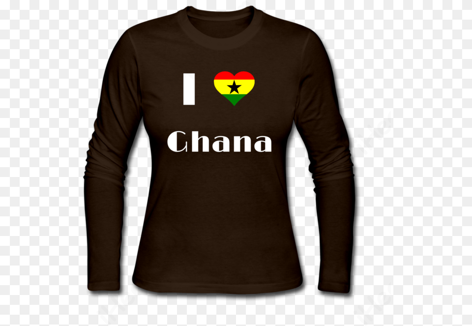I Love Ghanaghana Flag Womens Long Sleeve Tshirt Gold Level Tinga Tinga Tales T Shirt, T-shirt, Clothing, Long Sleeve, Person Free Png Download