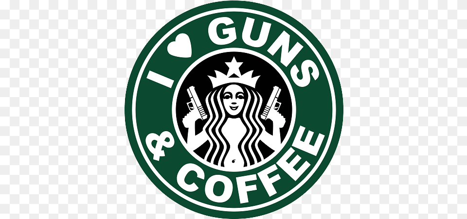 I Love Guns And Coffee T Shirt Kaos Starbucks, Logo, Baby, Person, Face Free Transparent Png