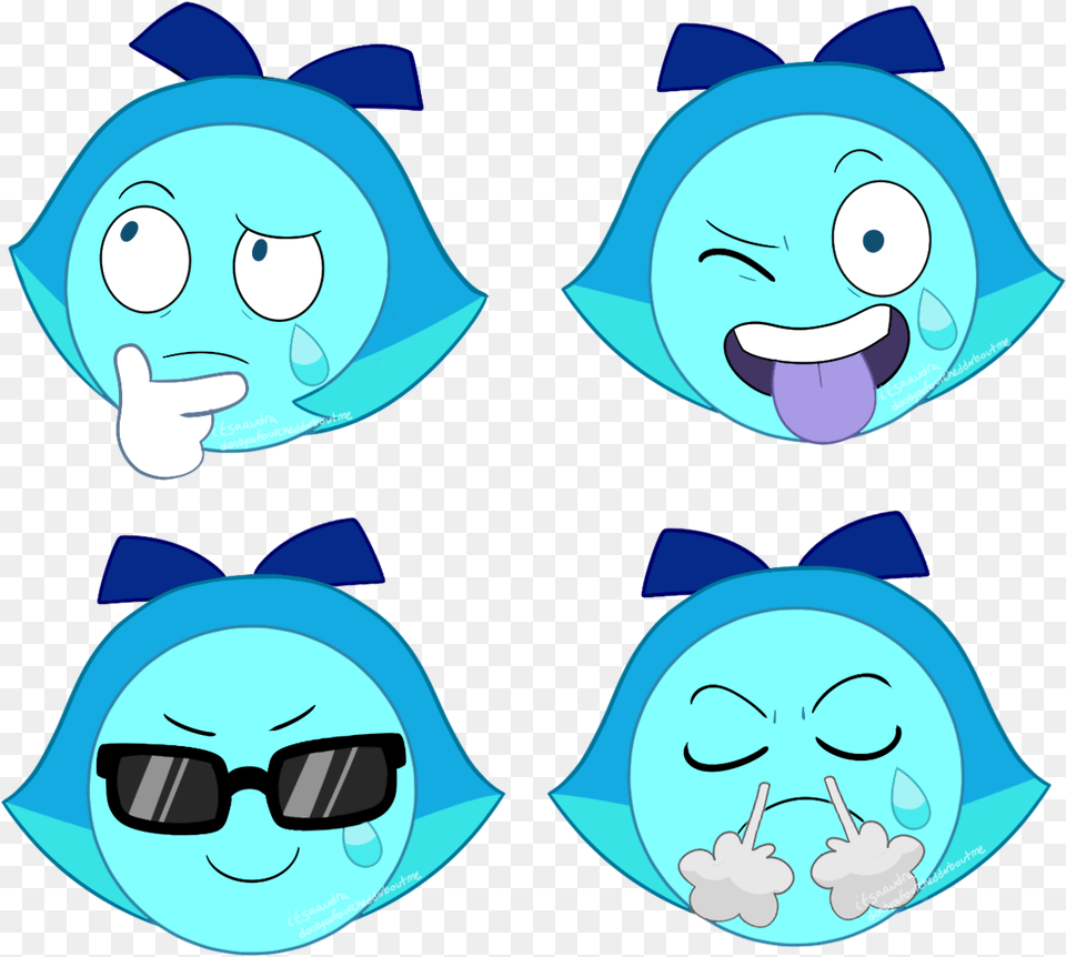 I Love Her Ugly Little Emoji Face Steven Universe Aquamarine Emoji, Accessories, Sunglasses, Head, Person Free Png Download