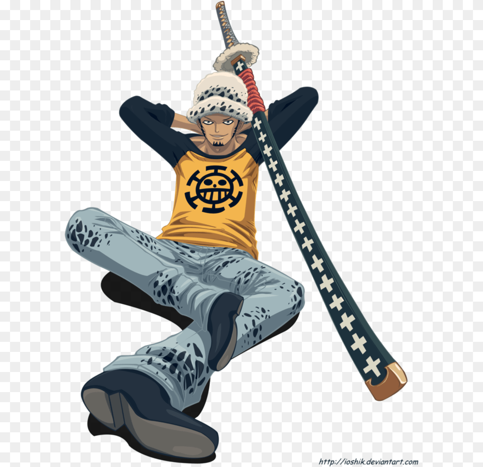 I Love His Devil Fruit Its So Awesome Plus He39s A Swords Trafalgar Law One Piece, Weapon, Sword, Person, Male Png Image