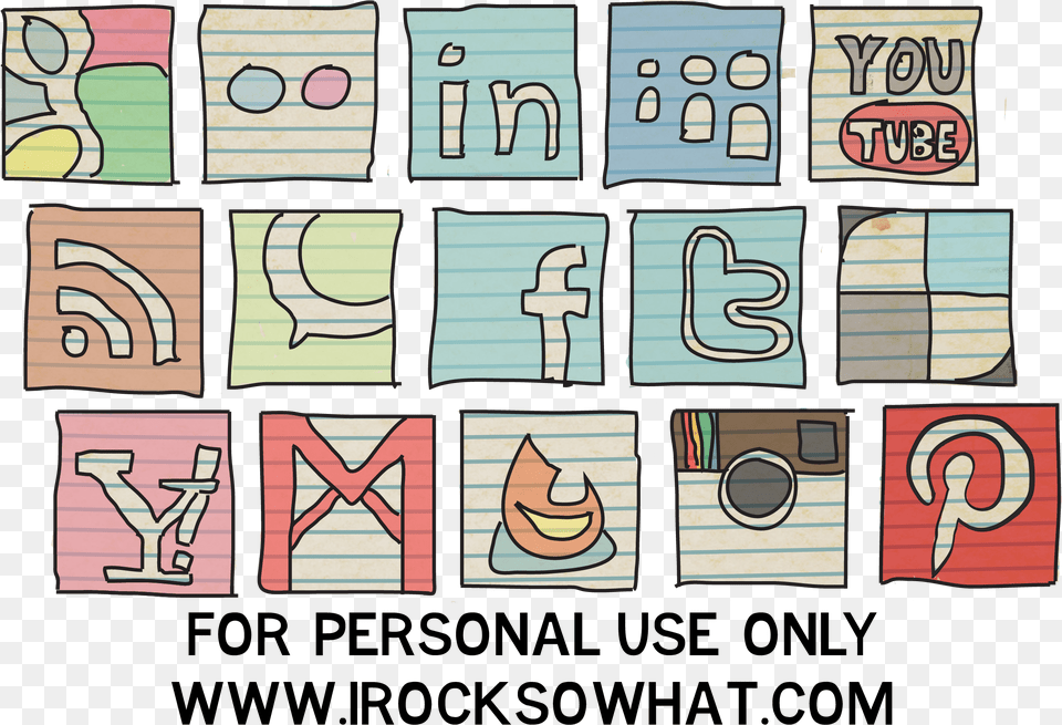 I Love Kawaii Social Media Icons, Art, Collage, Text, Painting Free Transparent Png