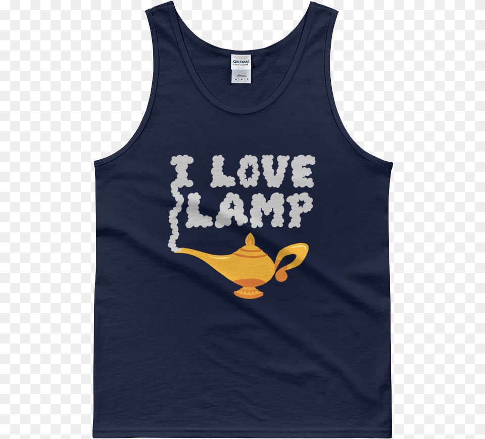 I Love Lamp 01 Mockup Flat Front Navy Active Tank, Clothing, Tank Top, Shirt Free Png Download