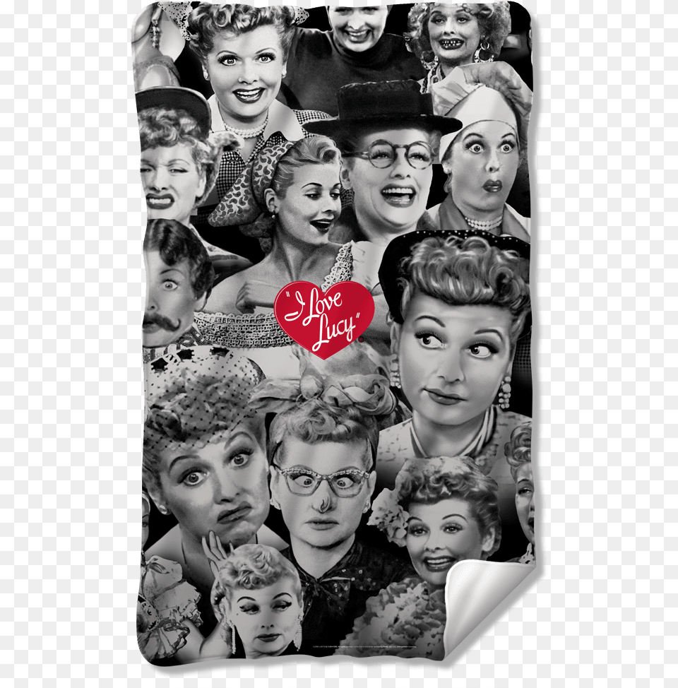 I Love Lucy Faces Fleece Blanketclass Love Lucy T Shirts, Art, Collage, Person, Photography Free Png