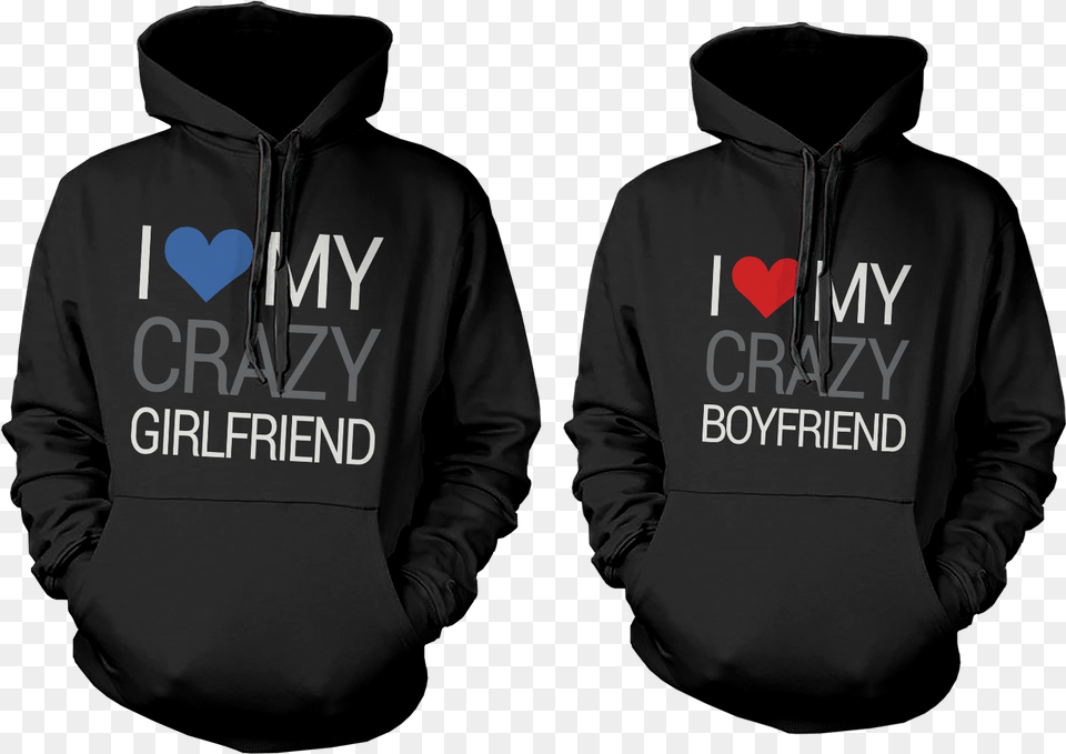 I Love My Crazy Girlfriend Boyfriend Hoodies For Couples Ideas For Couples Hoodies, Clothing, Hoodie, Knitwear, Sweater Free Png