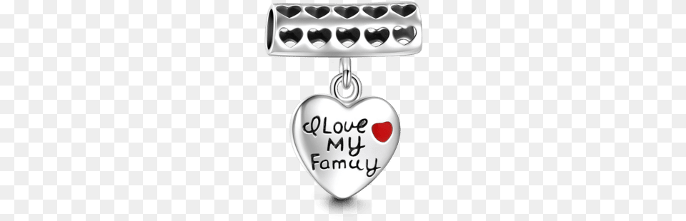 I Love My Family Dangle Charm Silver Family Charms Soufeel I Love My Family, Accessories, Earring, Jewelry, Locket Png Image