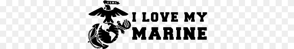 I Love My Marine United States Marine Corps Eagle Eagle Globe And Anchor, Gray Free Transparent Png