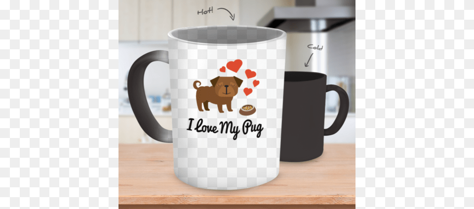 I Love My Pug Color Changing Mug Being A Nurse Is Easy It39s Like Riding A Bike Except, Cup, Animal, Bear, Mammal Png Image